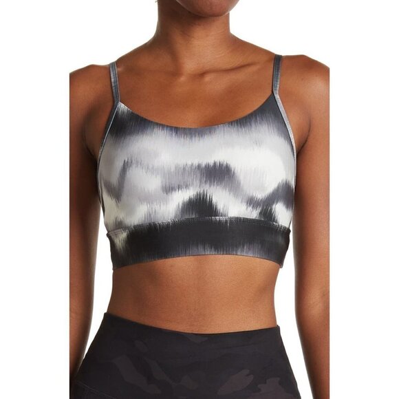 Marika Womens Black White Scoop Neck Removable Pads Sports Bra Sz XL New - Picture 1 of 8